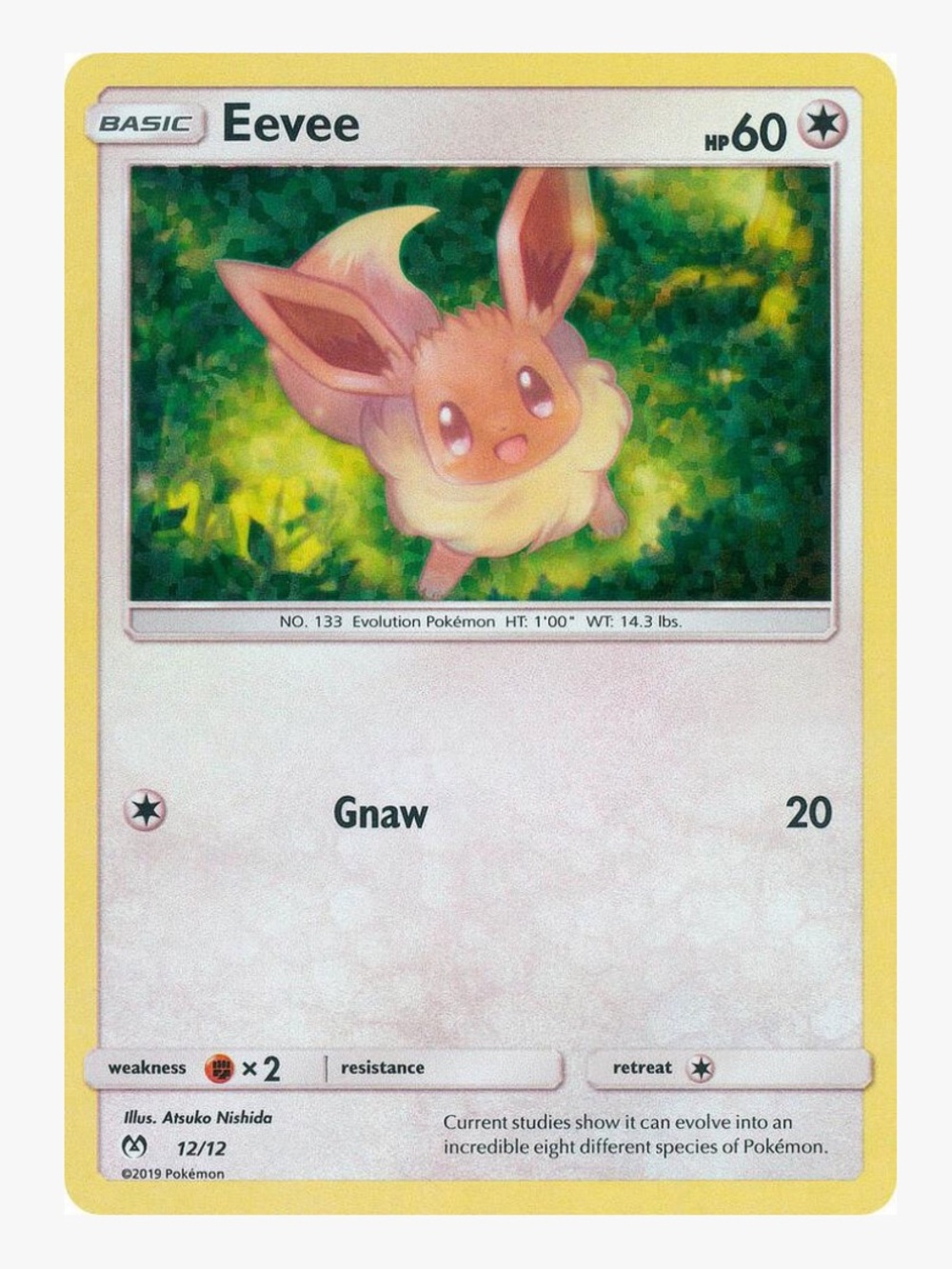 Eevee 12/12 McDonald's Promos 2019 Pokemon Trading Card